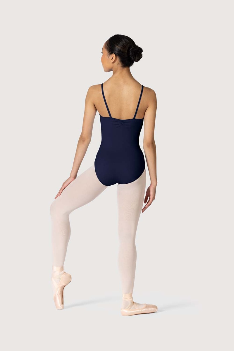 Bloch Claudette Gathered Cami Kids' Leotards Navy | EILHC38088