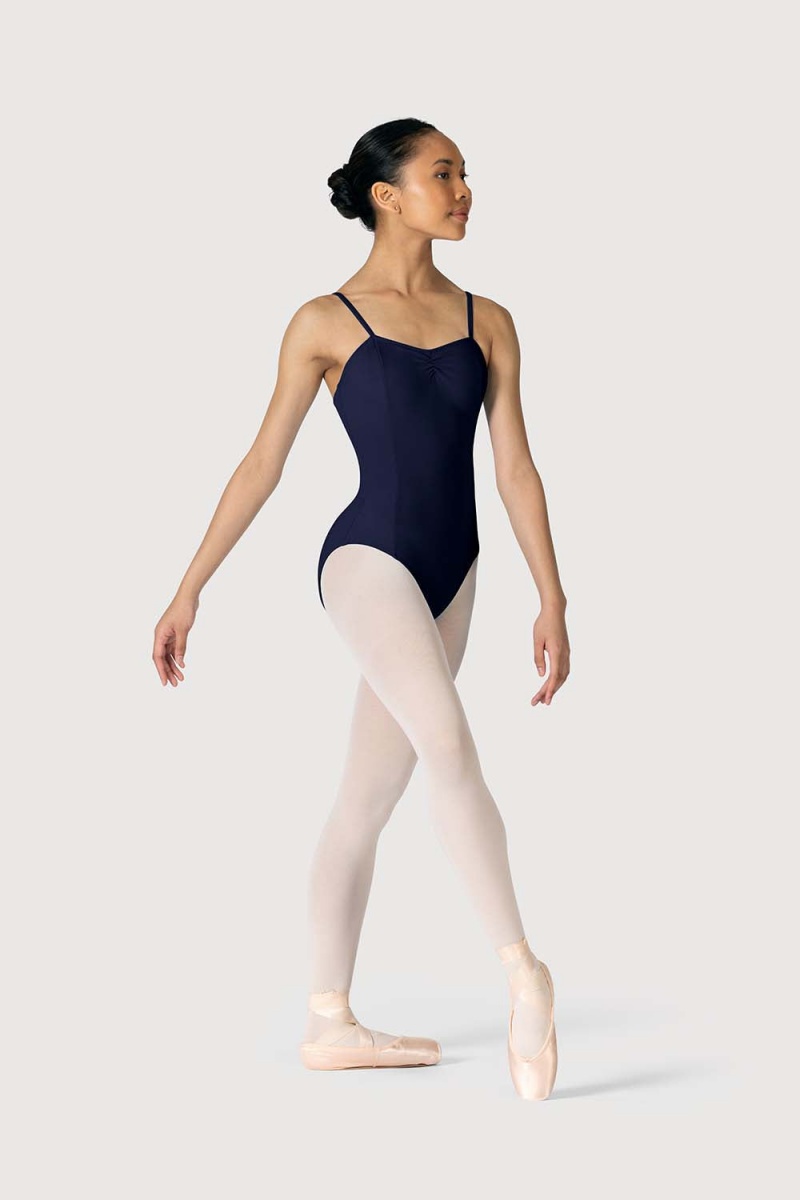 Bloch Claudette Gathered Cami Kids' Leotards Navy | EILHC38088