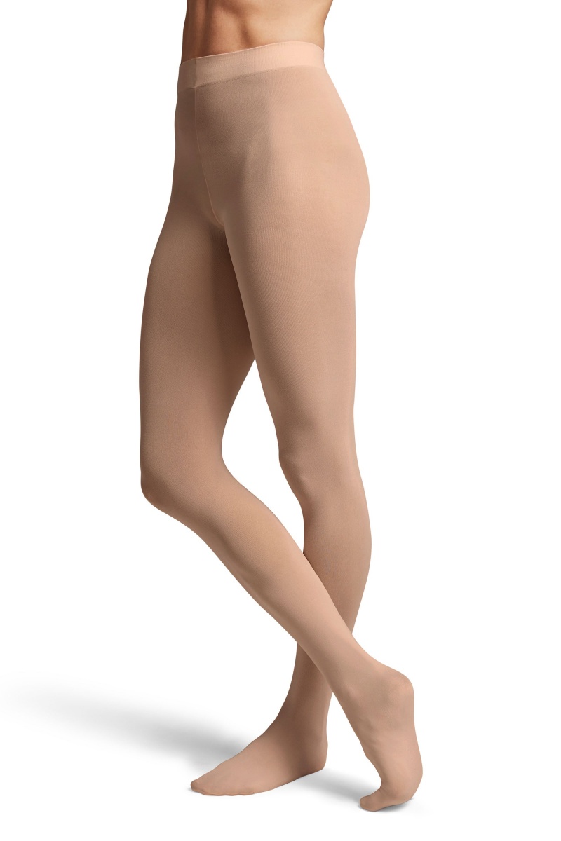 Bloch Contoursoft Footed Women\'s Tight Bloch Tan | ILCVG99442