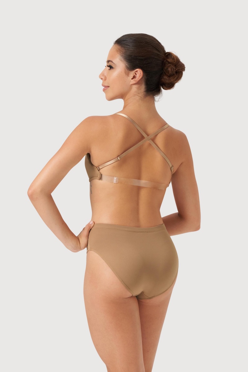 Bloch Deva V Front Women's Underwear Tan | ILQCS95088