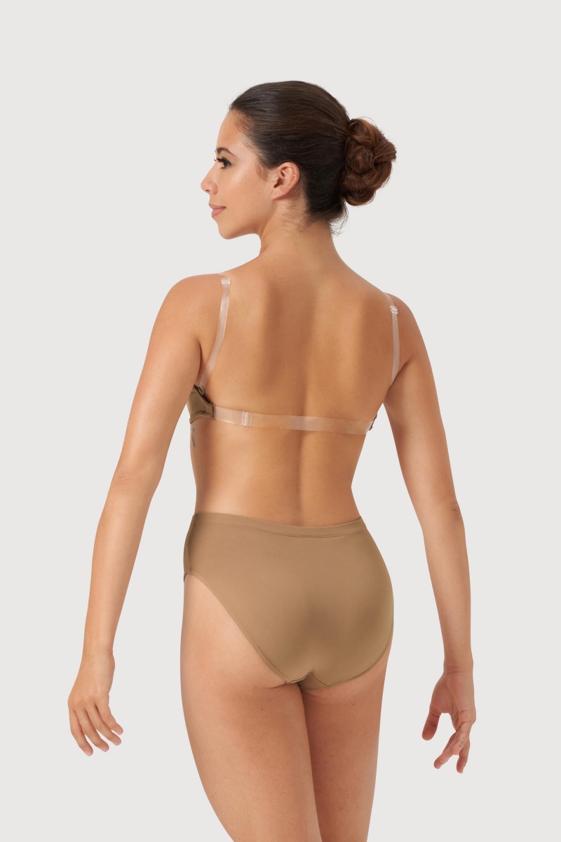 Bloch Deva V Front Women's Underwear Tan | ILQCS95088