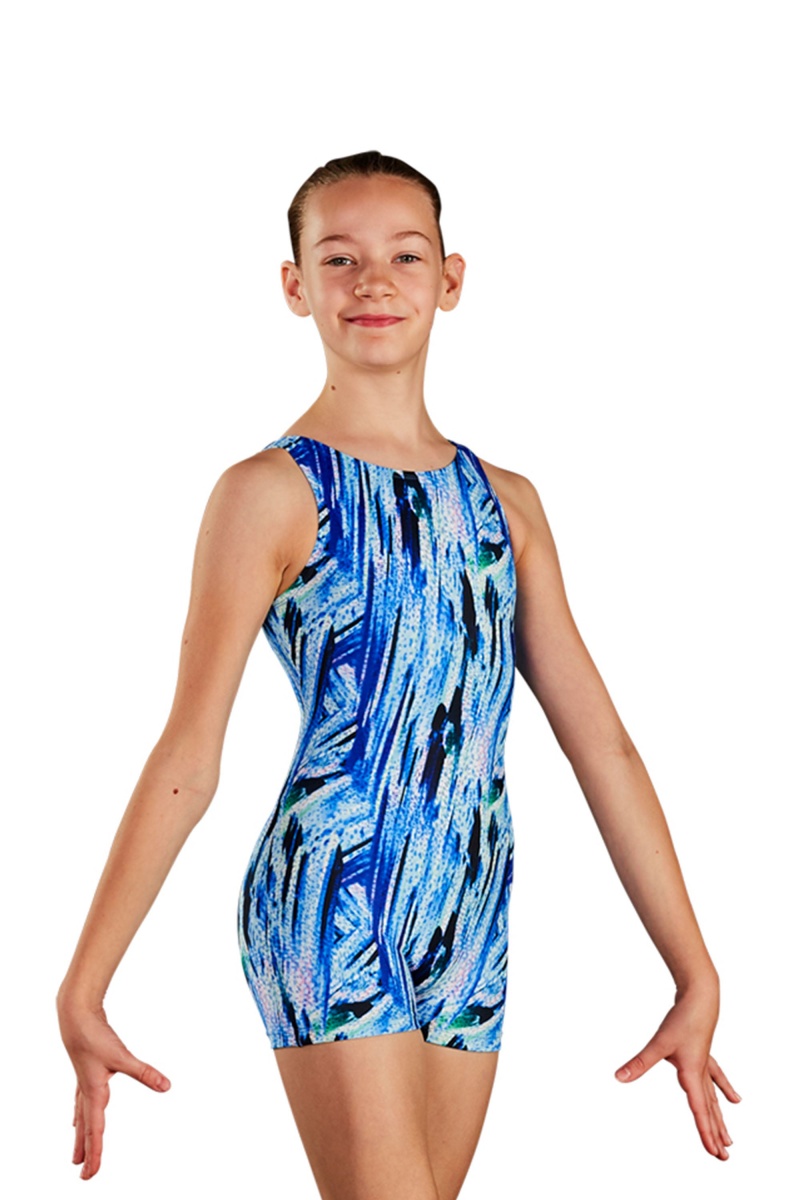 Bloch Electric Blues Printed Kids\' Unitards Electric Blues | FILHY18308