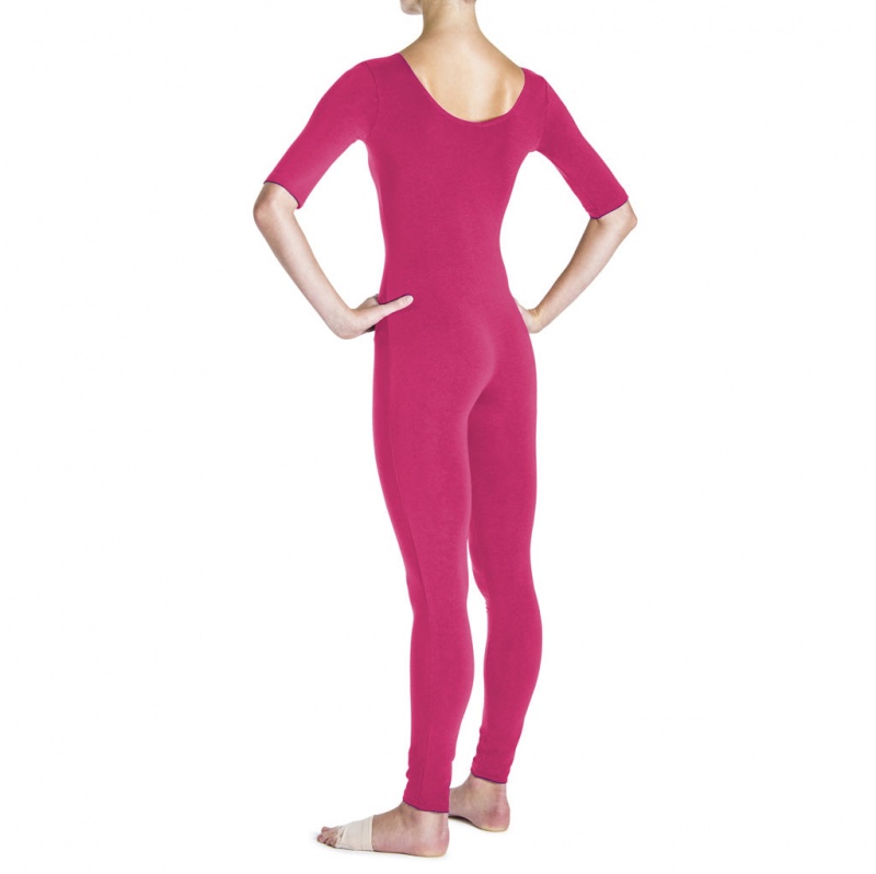 Bloch Euna ¾ Sleeve Women's Unitards Cherry | ILXBR83275