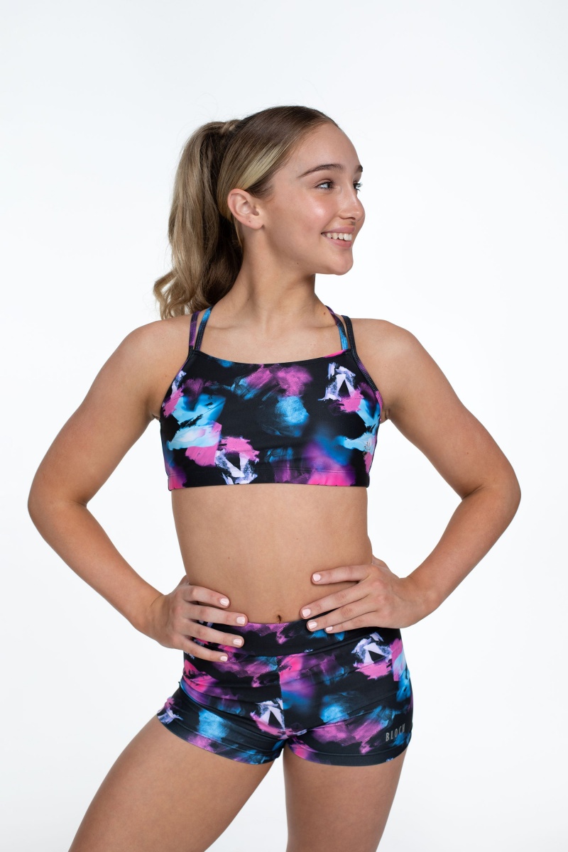 Bloch Flo Active Remi Criss Cross Back Bra Kids' Tops Pink Palette | LILTR90909