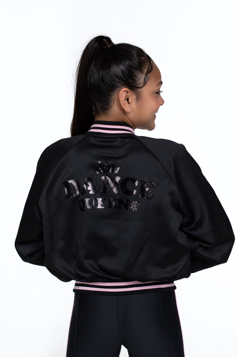 Bloch Flo Active Rizzo Bomber Jacket Kids' Tops Black | BILSD59824