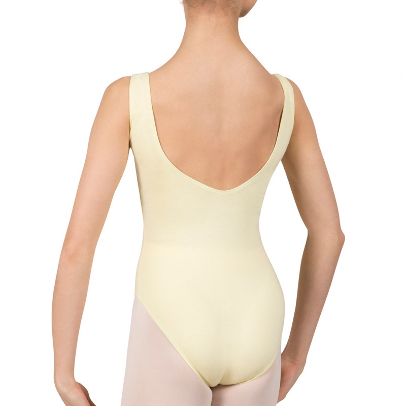 Bloch Gathered Front With Low Back Kids' Leotards Lemon | ILNZX25613