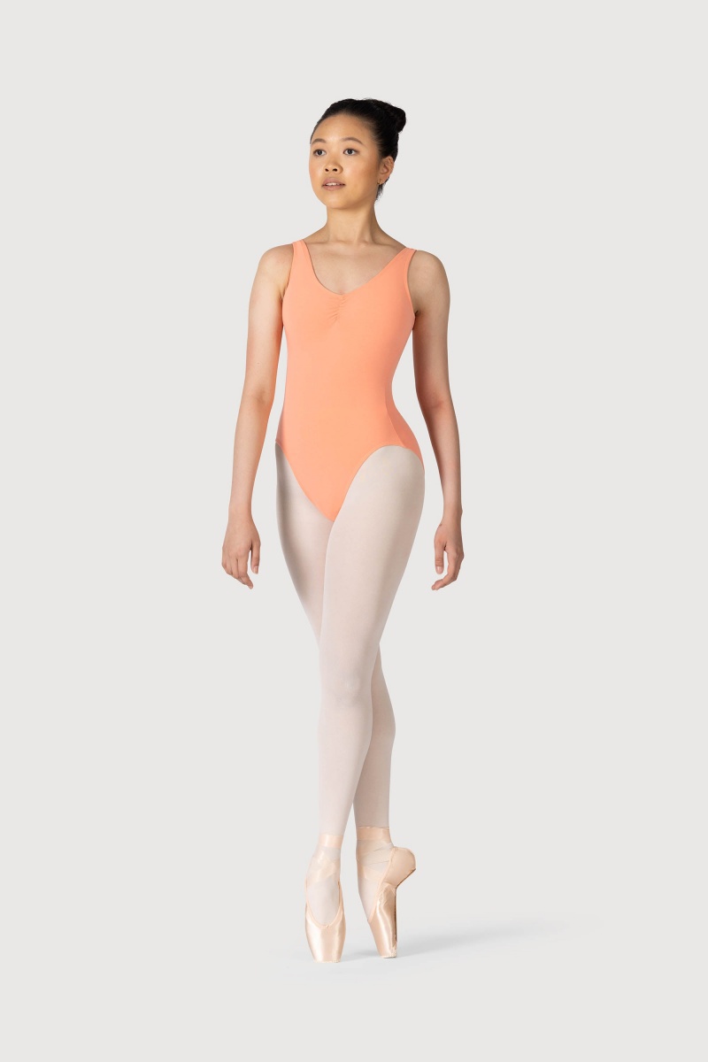 Bloch Gathered Front With Low Back Women's Leotards Guava | ILJVR75257