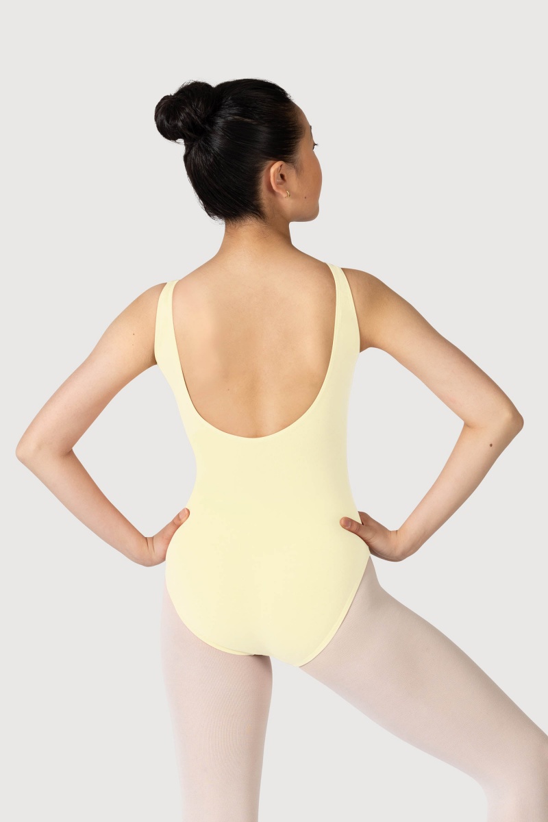 Bloch Gathered Front With Low Back Women's Leotards Lemon | MILFT58295