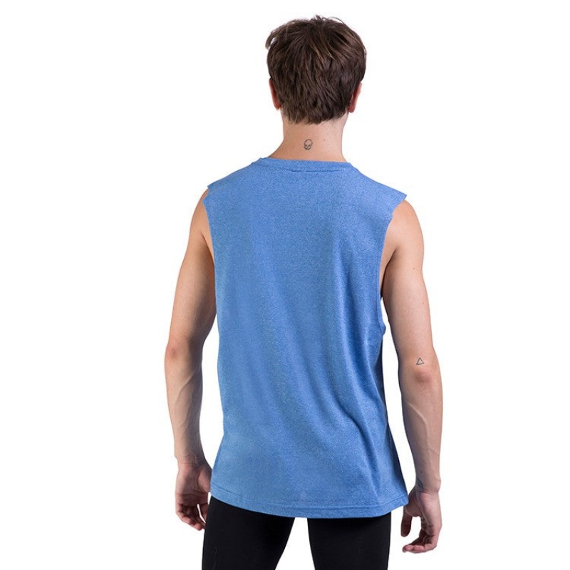 Bloch Harris Relaxed Drop Arm Muscle Men's Tops Royal | ILCVG72066