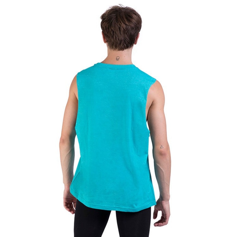 Bloch Harris Relaxed Drop Arm Muscle Men's Tops Jade | DILKV76798