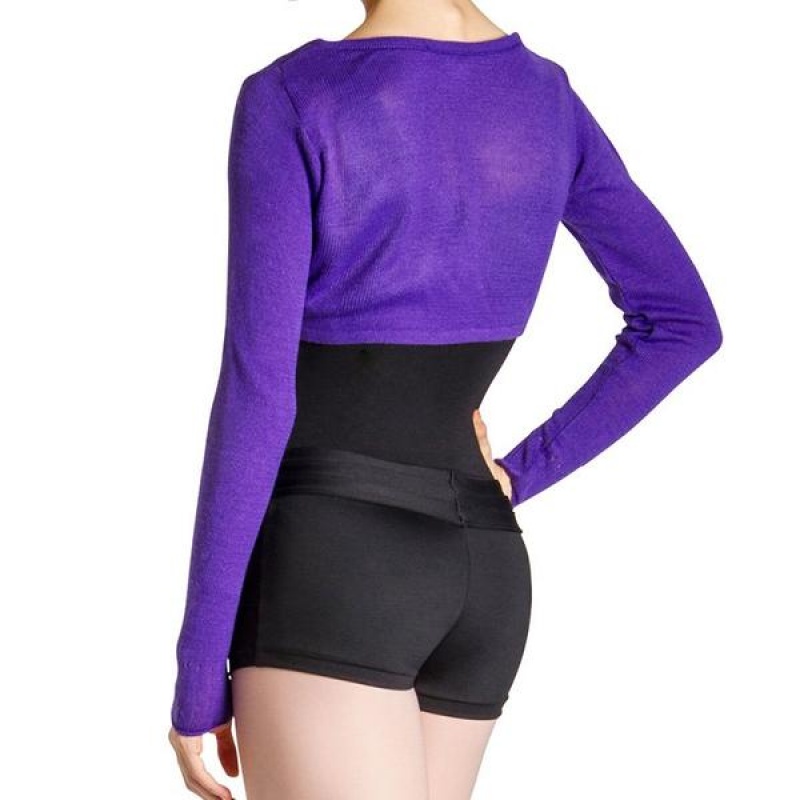 Bloch Karola Cropped Tie Women's Knitwear Purple | SILVO78385