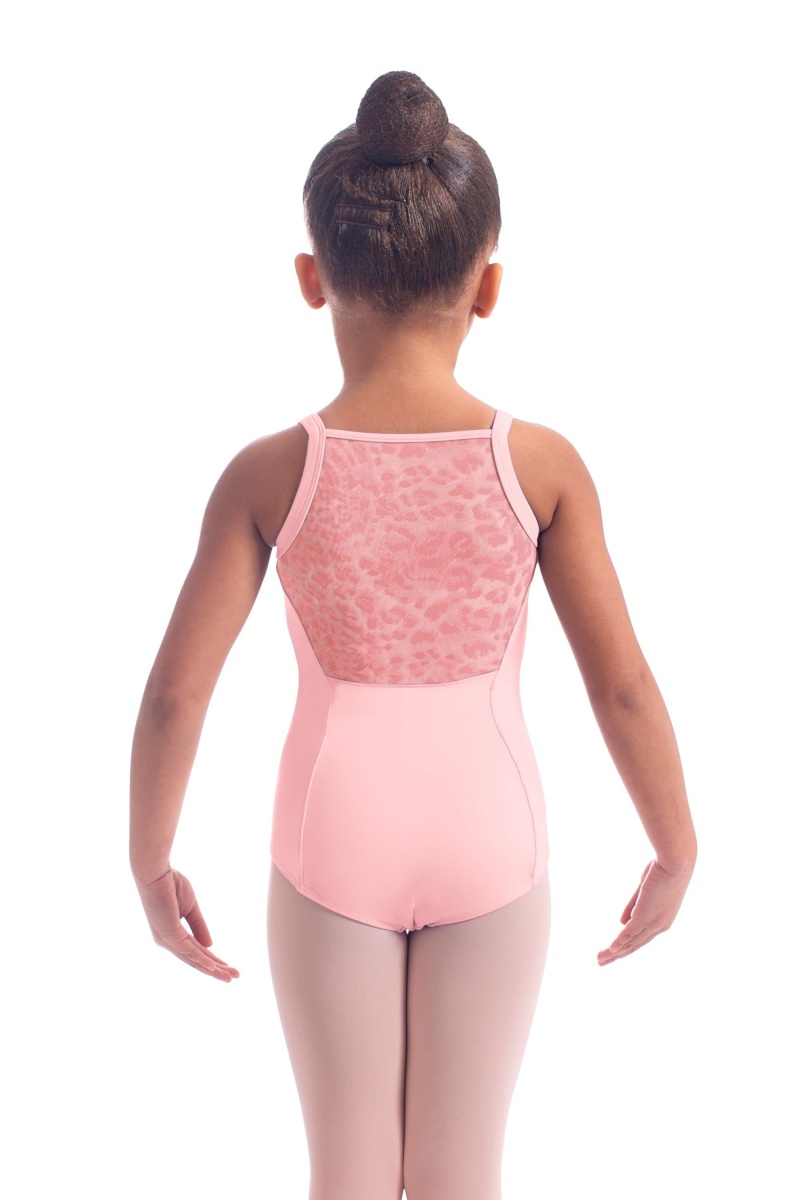 Bloch Kathrin Animal Printed Mesh Camisole Kids' Leotards Candy Pink | FILHY86921