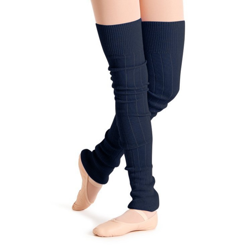 Bloch Long Ribbed Legwarmers Men\'s Knitwear Navy | UILTG24100