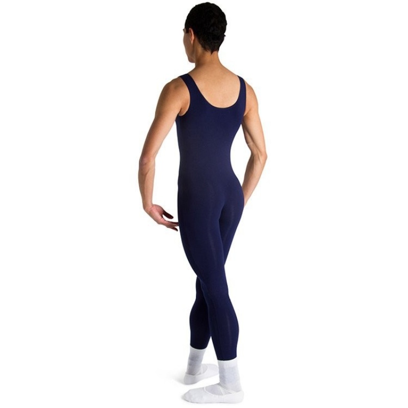 Bloch Mark Scoop Neck Tank Men's Unitards Navy | ILCVG28415