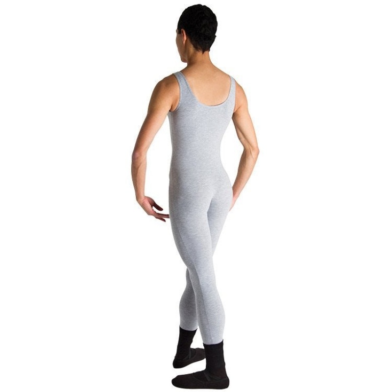 Bloch Mark Scoop Neck Tank Men's Unitards Grey Marle | EILVG90160