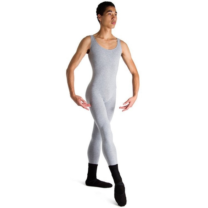 Bloch Mark Scoop Neck Tank Men\'s Unitards Grey Marle | EILVG90160