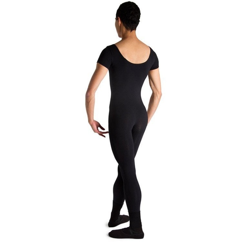 Bloch Matt Scoop Neck Cap Sleeve Men's Unitards Black | ILXMI22717