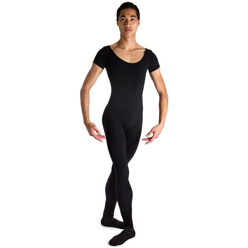 Bloch Matt Scoop Neck Cap Sleeve Men\'s Unitards Black | ILXMI22717