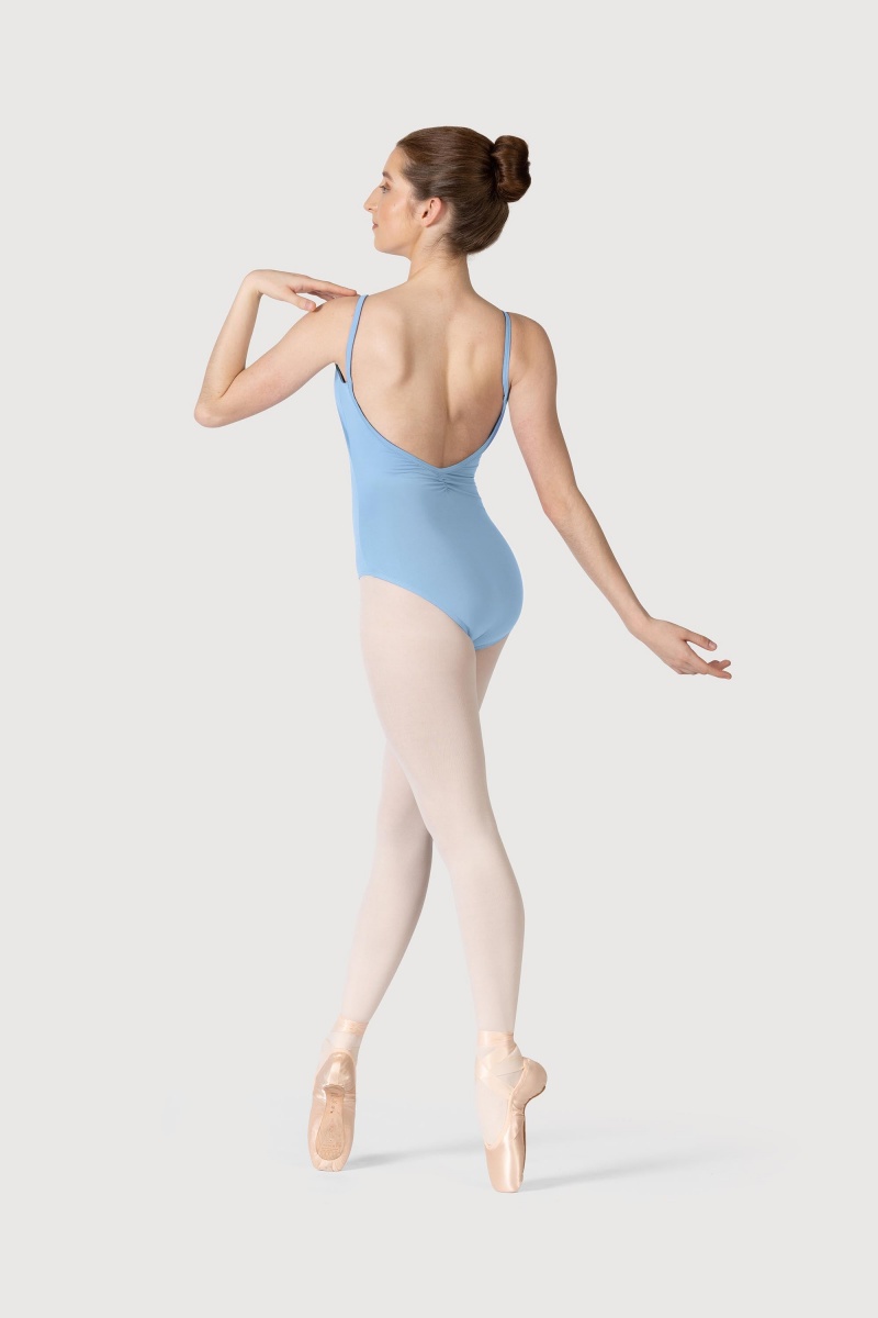 Bloch Microlux™ Cherie Princess Cami Gathered Front & Back Kids' Leotards Ballet Blue | MILHR57762