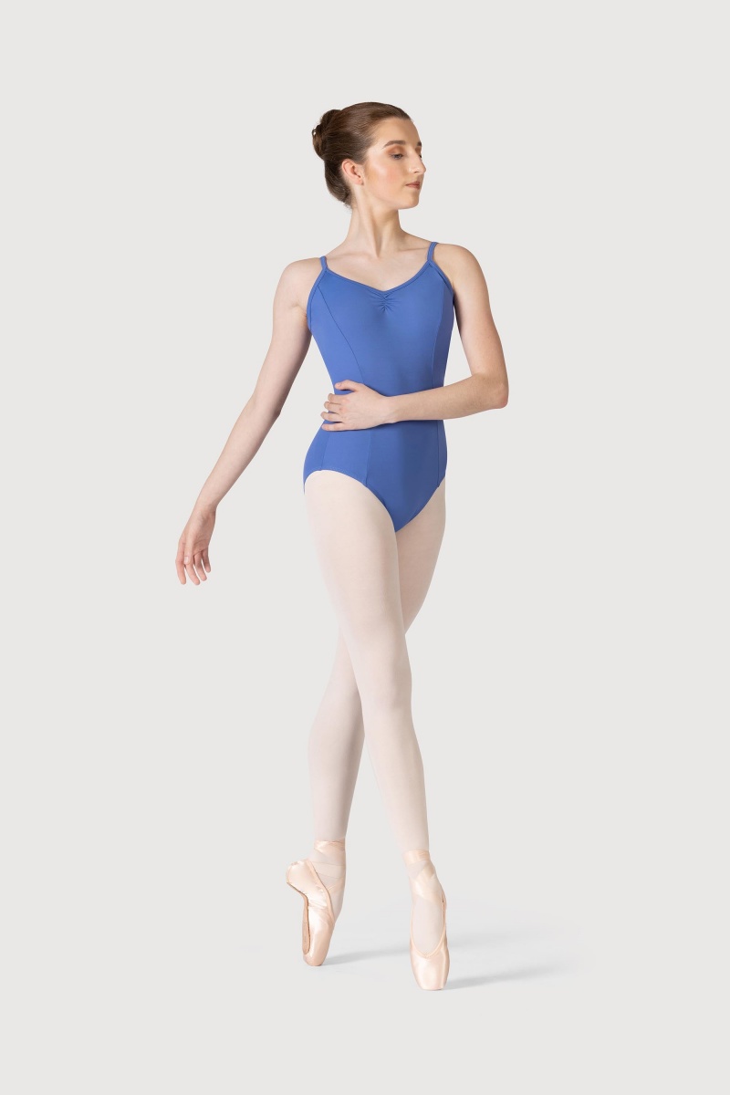 Bloch Microlux™ Cherie Princess Cami Gathered Front & Back Kids' Leotards Zaffiro | ILZPD14566