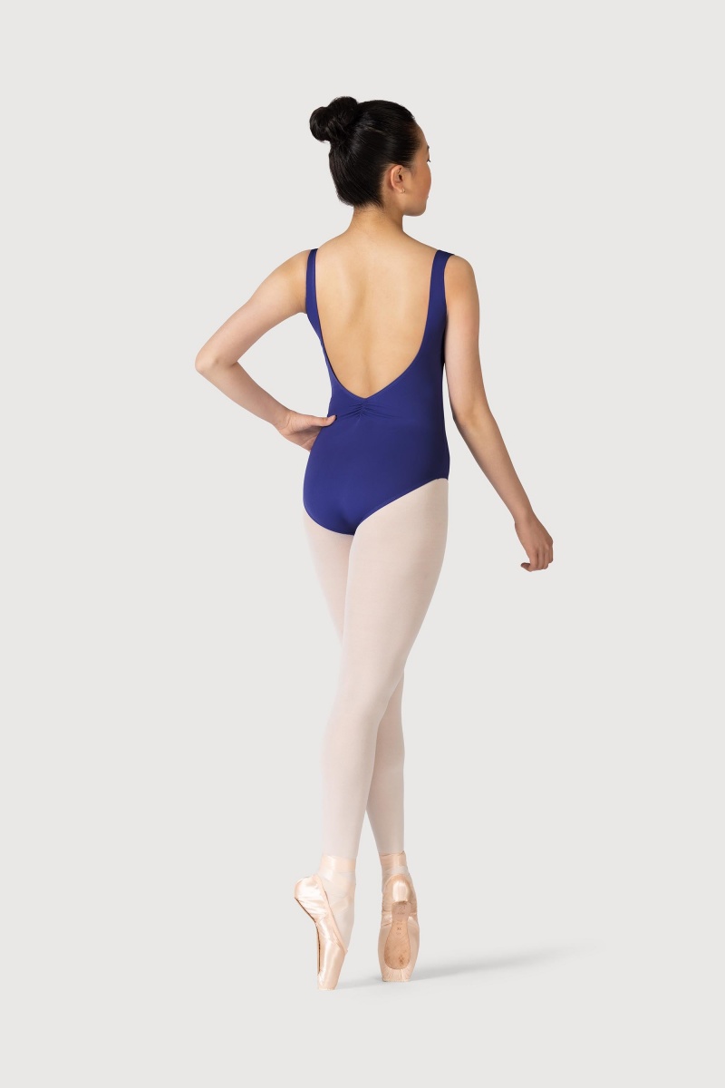 Bloch Microlux™ Gayleena Empire Gathered Front Wide Strap Kids' Leotards Marine | FILHY62365