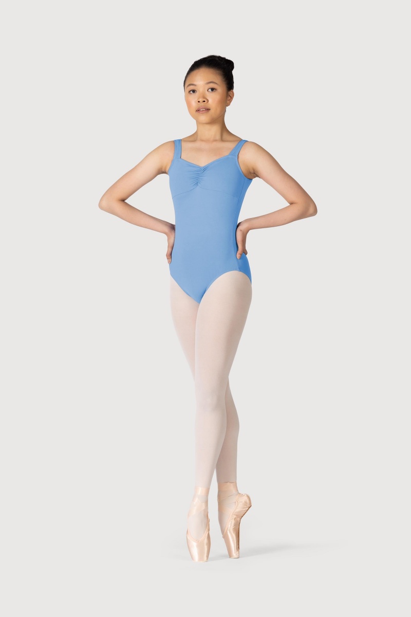 Bloch Microlux™ Gayleena Empire Gathered Front Wide Strap Women's Leotards Cornflower | AILWC73494