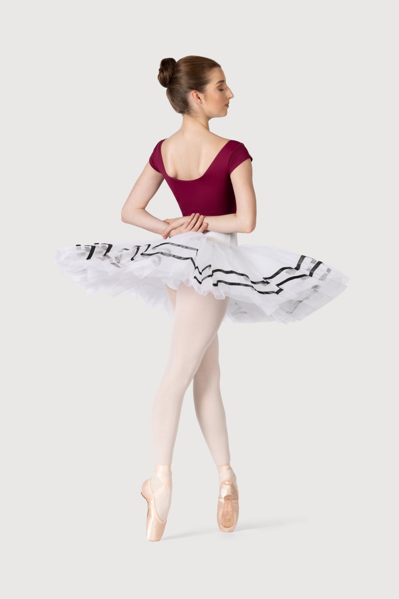 Bloch Nadia Ribbon ½ Tutu Women's Skirts White/Black | ILCVG55875