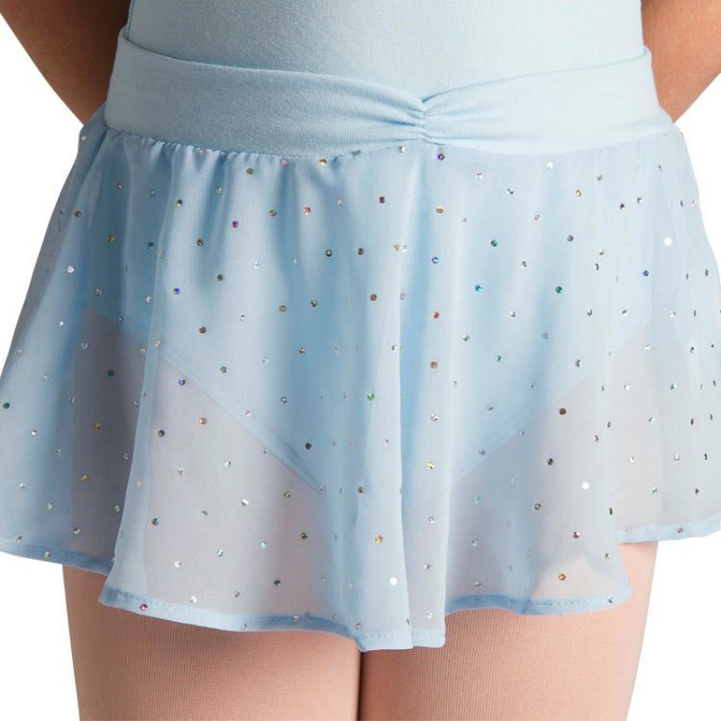 Bloch Olesia Sequin Spotted Kids' Skirts Pastel Blue | ILEGJ30997