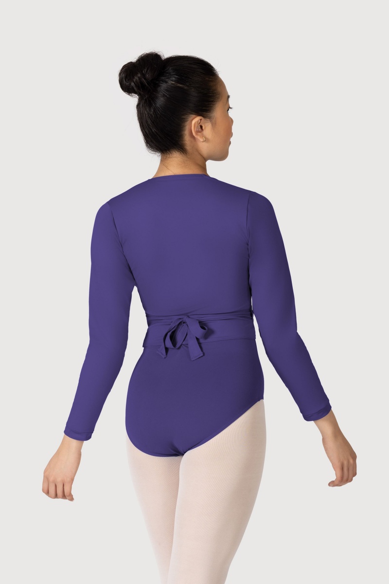 Bloch Overture Crossover Long Sleeve Wrap Women's Tops Deep Purple | TILPQ34355