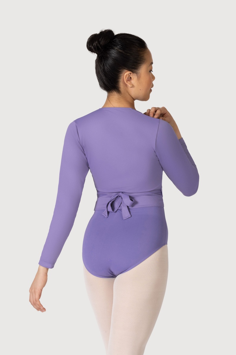 Bloch Overture Crossover Long Sleeve Wrap Women's Tops Jacaranda | ZILMJ71362