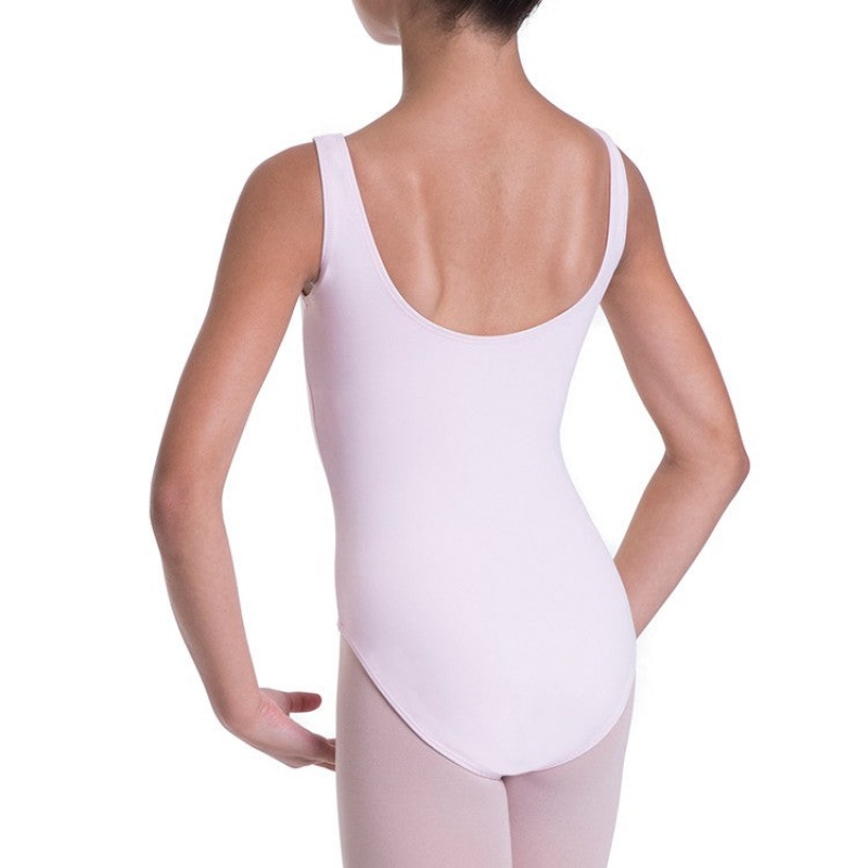 Bloch Overture Odetta Sleeveless Pleat Kids' Leotards Candy Pink | YILGT76918