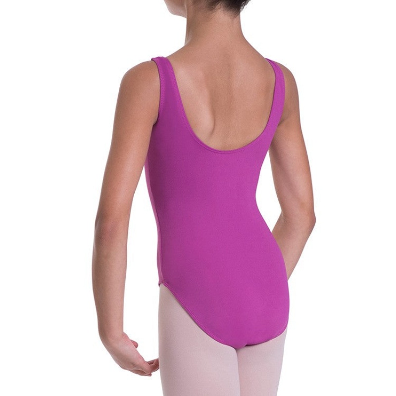 Bloch Overture Odetta Sleeveless Pleat Kids' Leotards Berry | UILTG92678