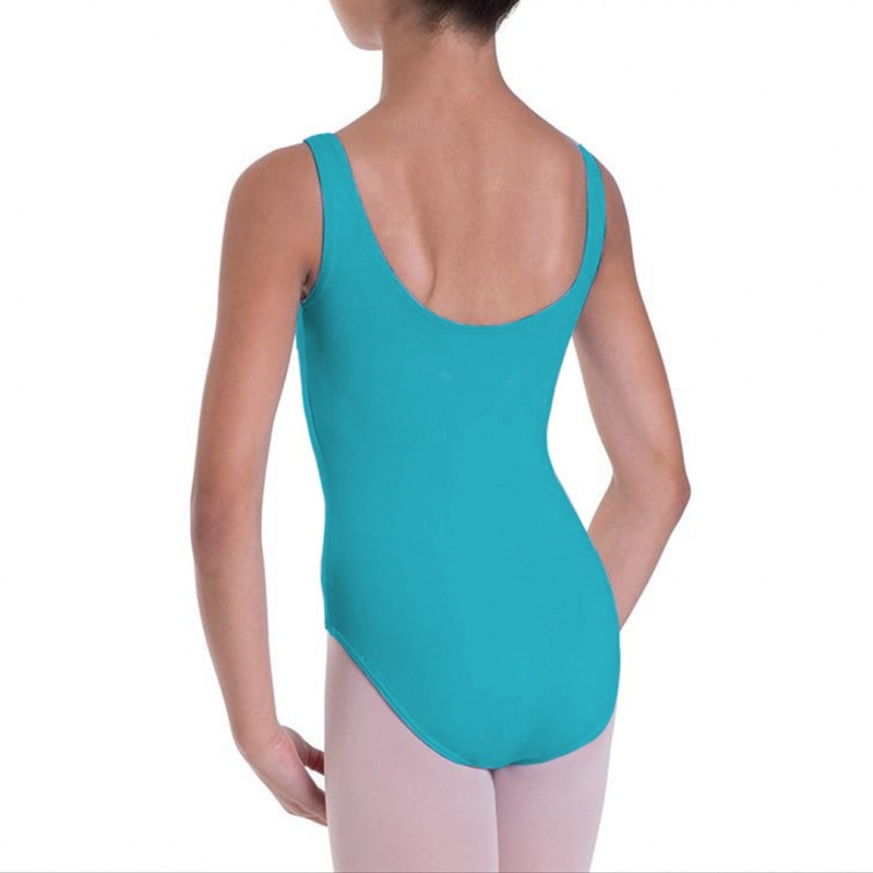 Bloch Overture Odetta Sleeveless Pleat Kids' Leotards Teal | ILXBR39329