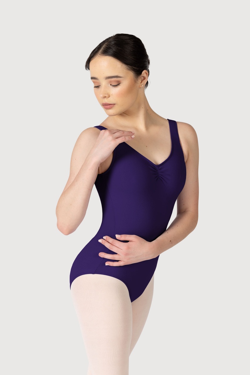 Bloch Overture Odetta Sleeveless Pleat Women\'s Leotards Deep Purple | ILQAV71716