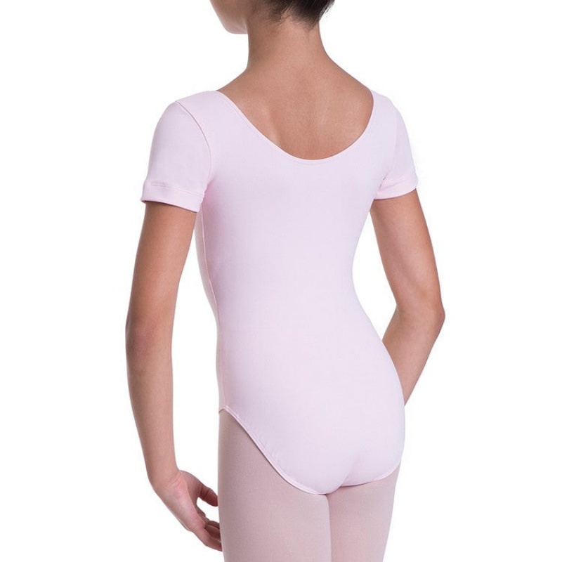 Bloch Overture Olisia Short Sleeve Kids' Leotards Candy Pink | YILVQ93023