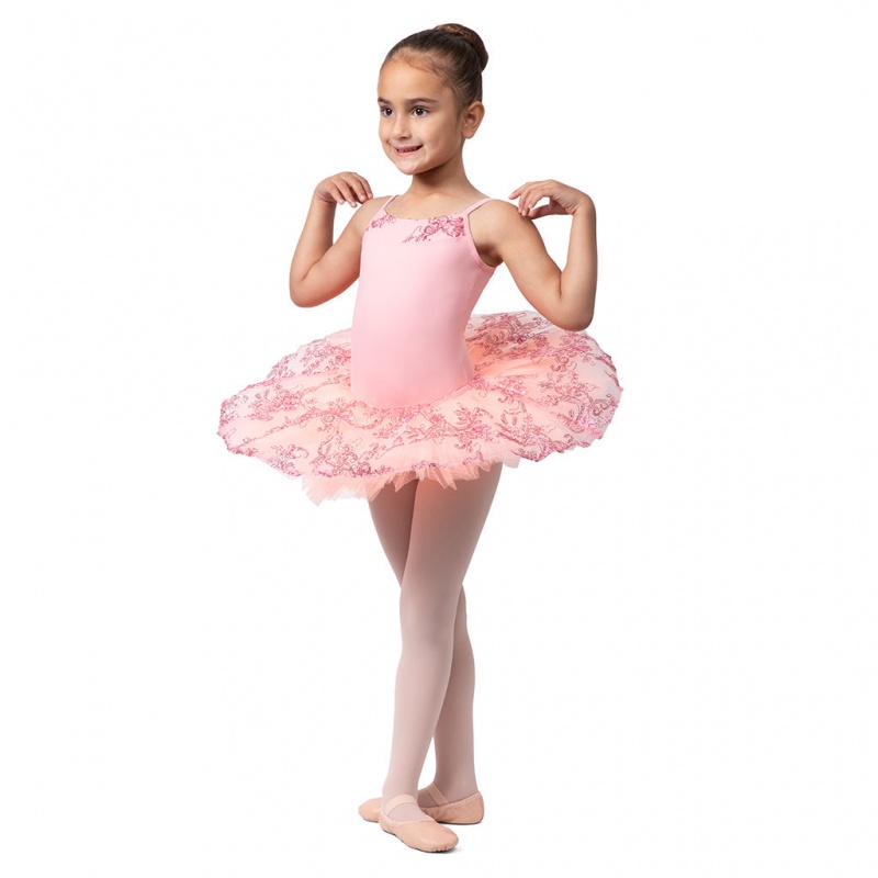 Bloch Perlaida Sequin Overlay Kids' Dress French Rose | TILPQ84971