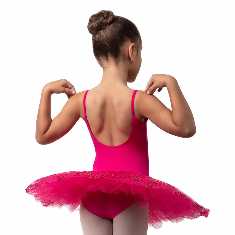 Bloch Perlaida' Sequin Overlay Tutu Kids' Leotards Mulberry | ILJBT62724