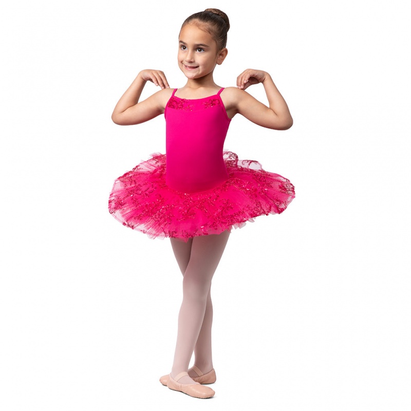 Bloch Perlaida' Sequin Overlay Tutu Kids' Leotards Mulberry | ILJBT62724