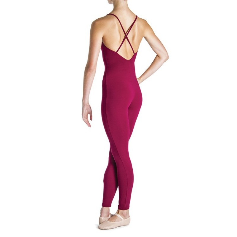 Bloch Una Cross Back Women's Unitards Burgundy | ILCIF33068